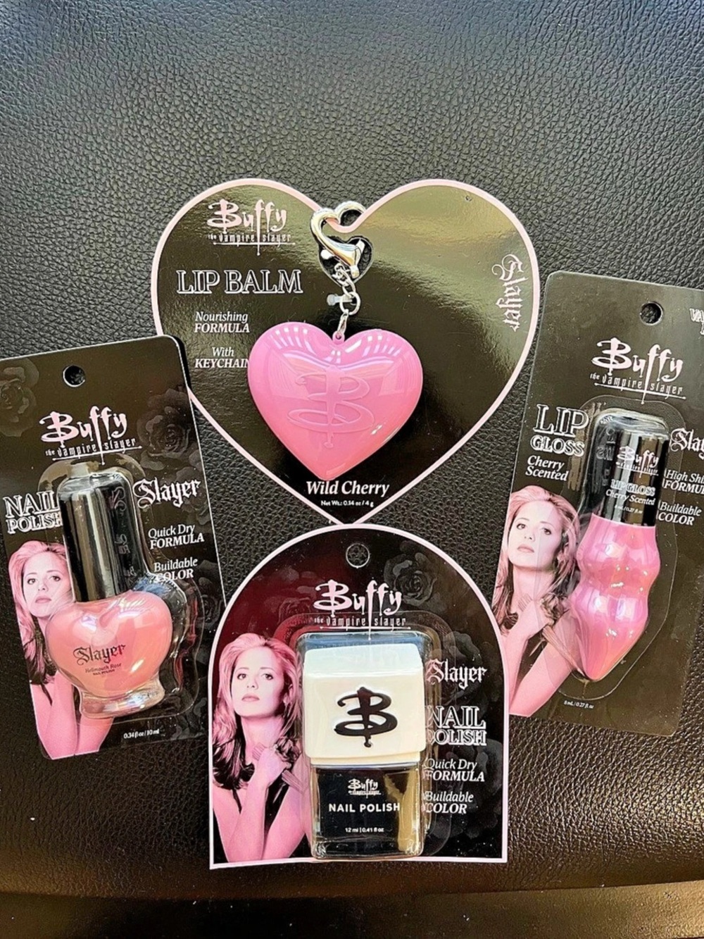 Brand new-Buffy The Vampire Slayer Lip Balm Keychain Lip Gloss and Nail Polishes